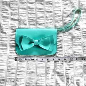 Turquoise Kate Spade Wristlet in Tiffany Blue with Bow
